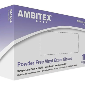 Ambitex V200 Series Latex Free Clear Vinyl Gloves, Small, 100 Box (VSM200)