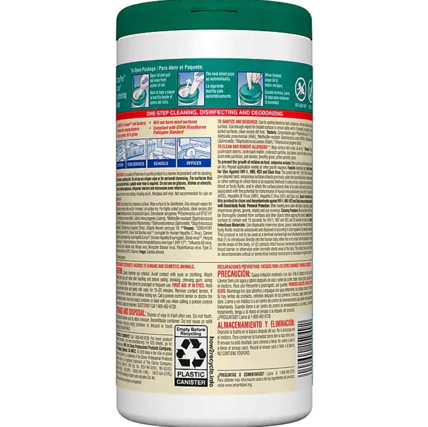 Clorox Commercial Solutions Disinfecting Wipes, Fresh Scent - 75 Wipes (15949)(2)