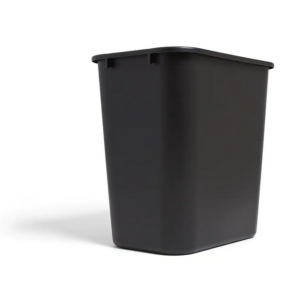 Coastwide Professional Indoor Trash Can Without Lid, Black Soft Molded Plastic, 7 Gallon (CW56429)