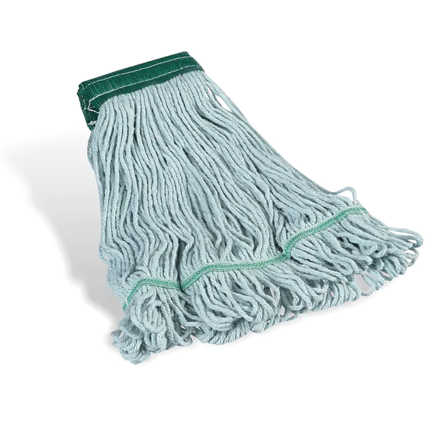 Coastwide Professional™ Looped-End Wet Mop Head, Medium, Recycled PET Cotton Blend, 5 Headband, Blue (CW57753)