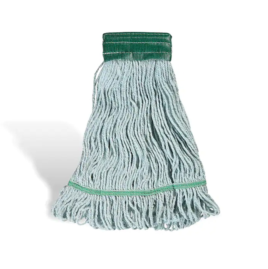 Coastwide Professional™ Looped-End Wet Mop Head, Medium, Recycled PET Cotton Blend, 5 Headband, Blue (CW57753)(2)