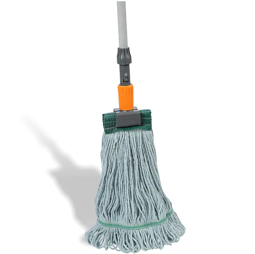 Coastwide Professional™ Looped-End Wet Mop Head, Medium, Recycled PET Cotton Blend, 5 Headband, Blue (CW57753)(3)