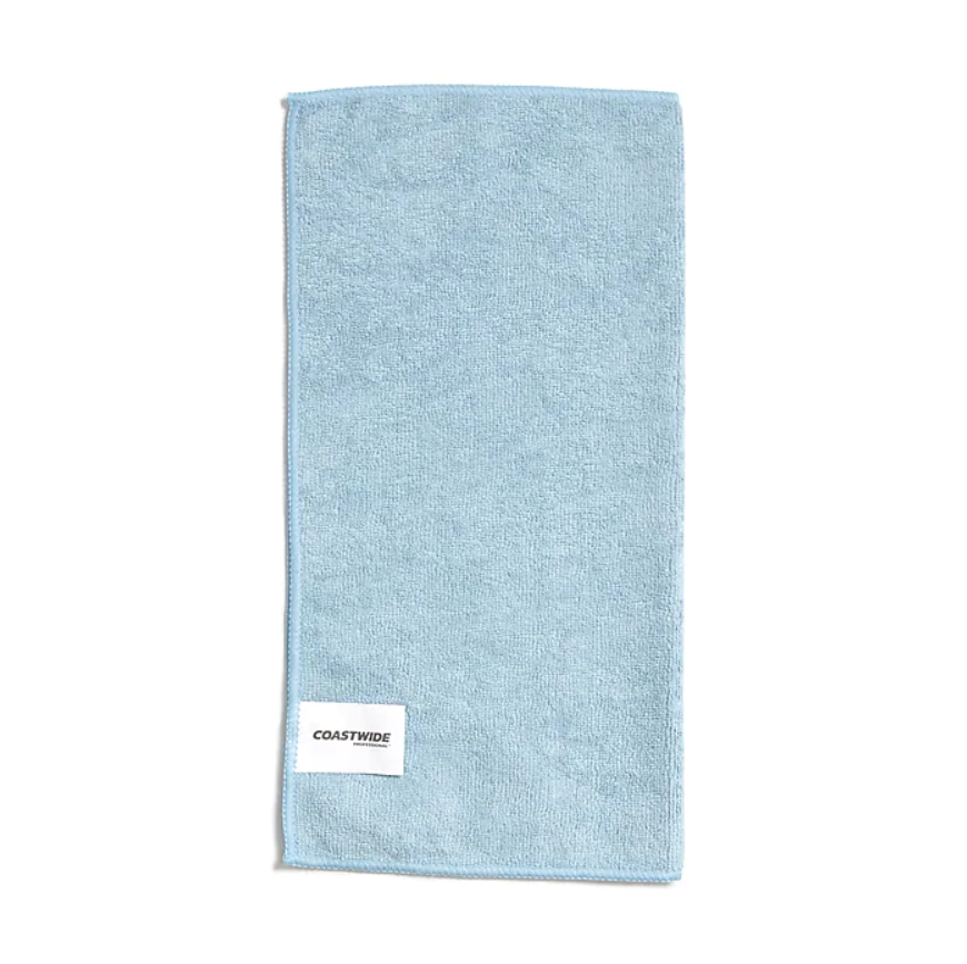 Coastwide Professional™ Microfiber Wipers, Blue, 12 Pack (CW45466)