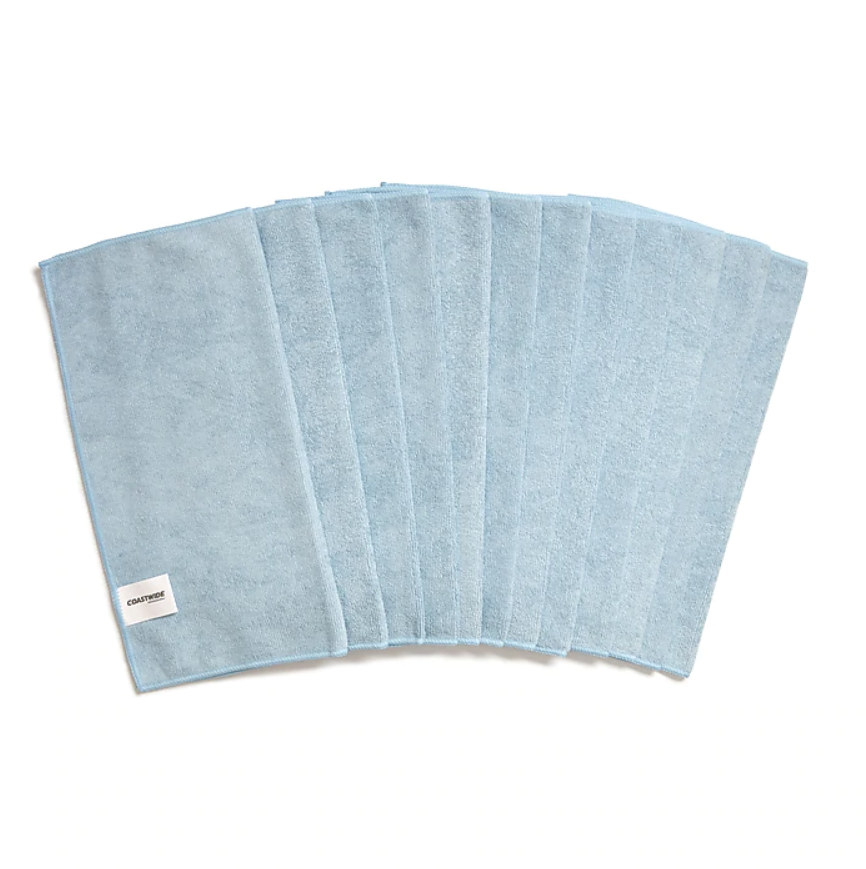 Coastwide Professional™ Microfiber Wipers, Blue, 12 Pack (CW45466)(2)