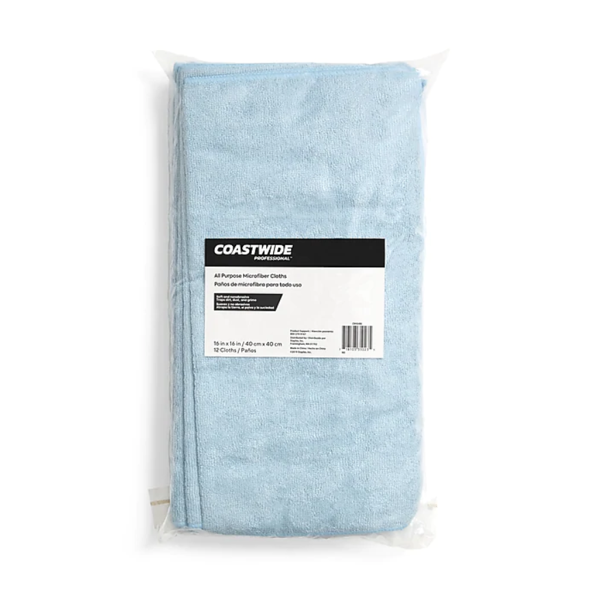 Coastwide Professional™ Microfiber Wipers, Blue, 12 Pack (CW45466)(3)