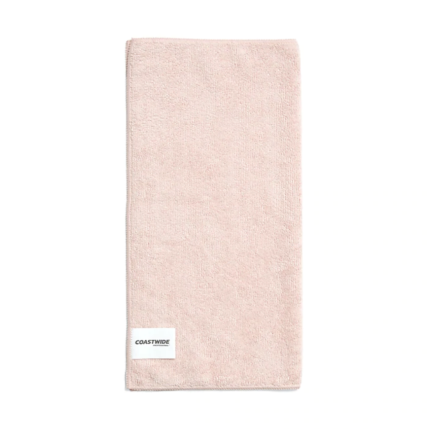 Coastwide Professional™ Microfiber Wipers, Pink, 12 Pack (CW57317)