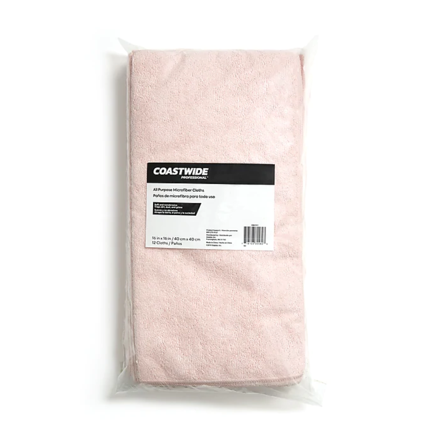 Coastwide Professional™ Microfiber Wipers, Pink, 12 Pack (CW57317)(3)