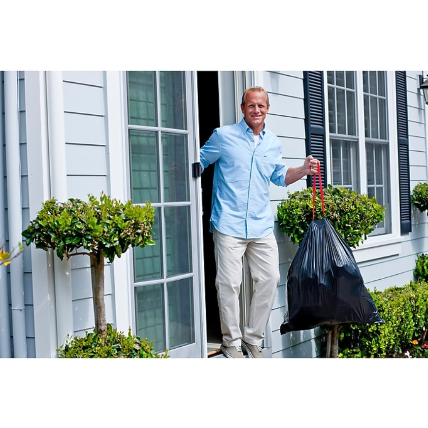 Glad Drawstring 30 Gallon Trash Bags, 1.05 mil, 30 x 33, Black, 90CT (78952)(3)