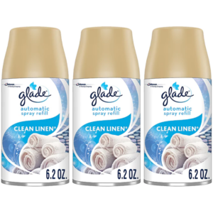 Glade Automatic Aerosol Air System Refill, Clean Linen, 6.2 Oz., 3 Pack (313810)