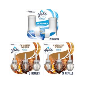 Glade PlugIns Scented Oil & Holders, Cashmere Woods, 0.67 Oz., 8/Pack (313805)