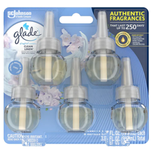 Glade PlugIns Scented Oil Refill, Clean Linen, 0.67 Oz., 5 Pack (315182)