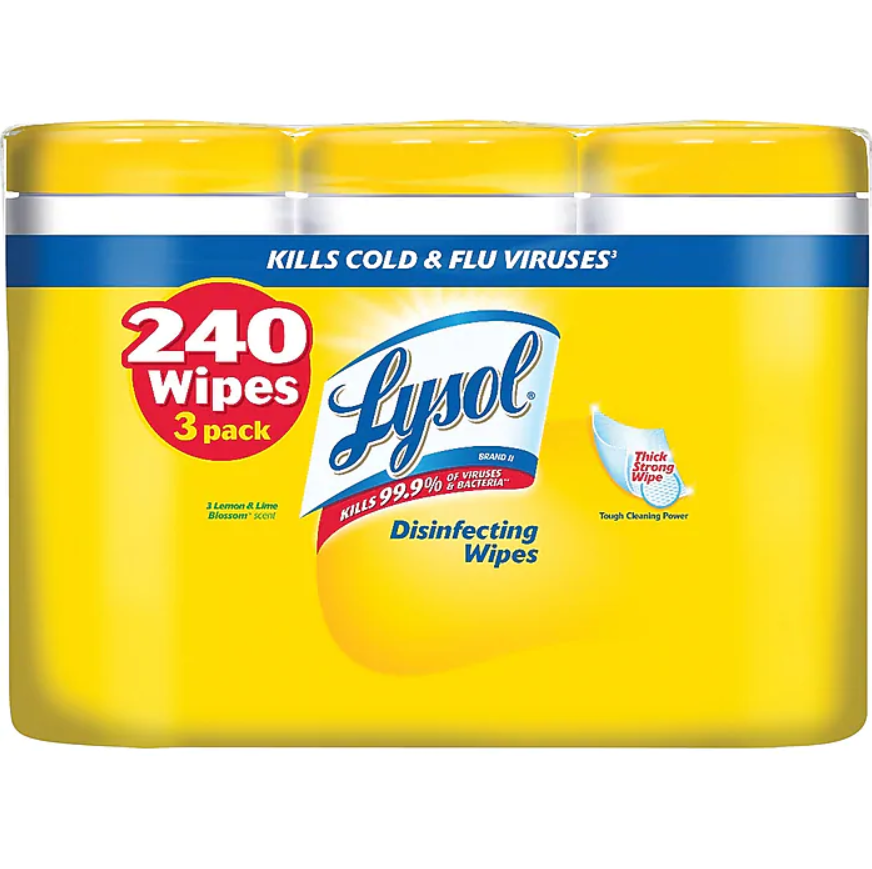 Lysol Disinfecting Wipes, Lemon and Lime Blossom, 80 Box, 3 Pack (1920084251)