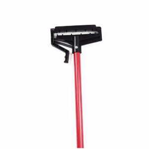 Malish 60” Red Quick-Release Fiberglass Mop Handle (54260) - Fits 20 oz. Red Looped-End Mop Head