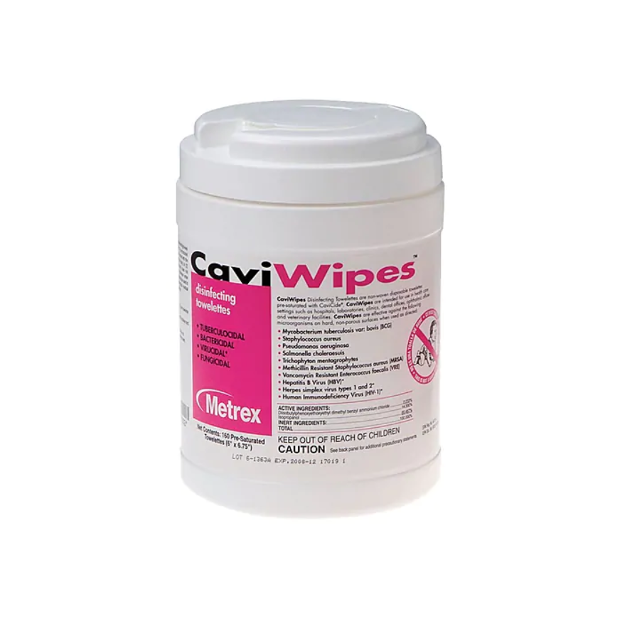 Metrex CaviWipes Cleaner Disinfectant Wipes, 160 Canister (13-1100)