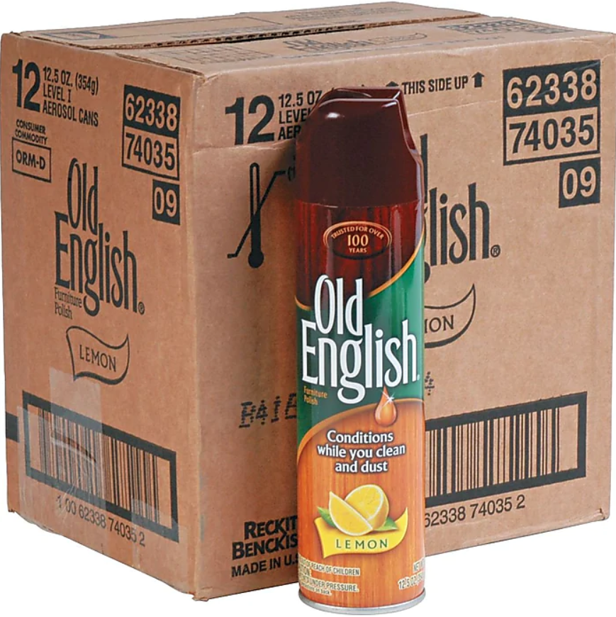 Old English Furniture Polish, Lemon, 12.5 oz., 12 Case