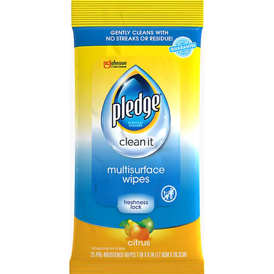 Pledge Multi Surface All-Purpose Cleaner, Fresh Citrus, 25 Pack (644080)
