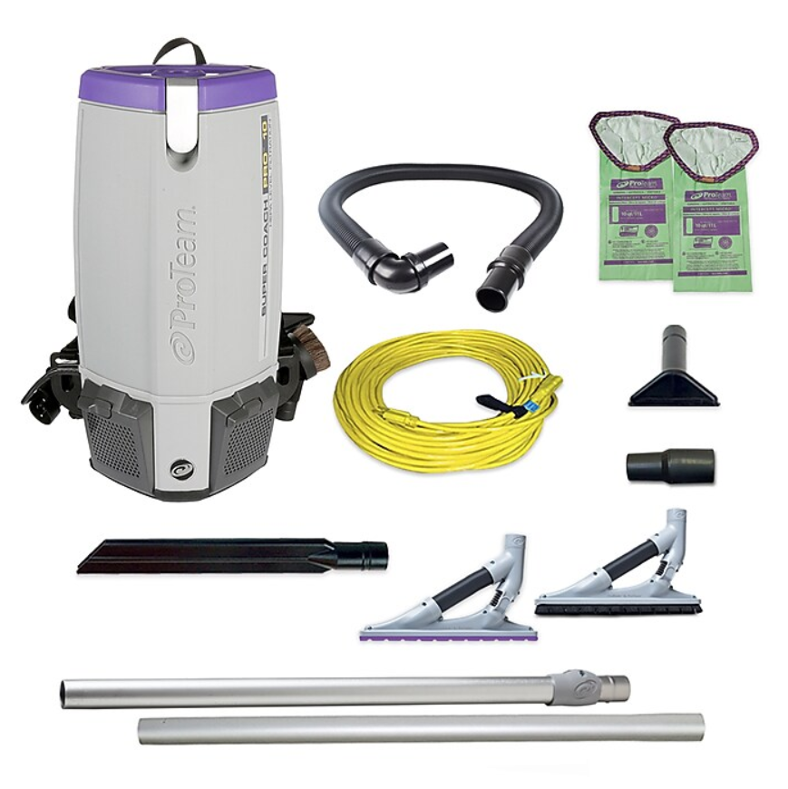 ProTeam Super Coach Pro 10 Backpack Vacuum, Purple Gray (107538)