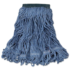 Rubbermaid Commercial Swinger Loop Wet Mop Heads, Cotton Synthetic, Blue, Medium, 6 Case