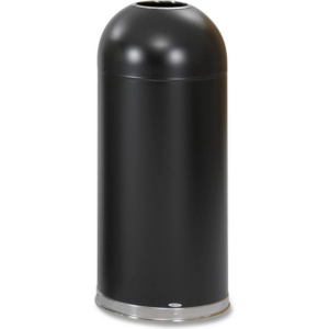 Safco® 15 Gallon Recycled Dome Receptacles with Open Top, Black