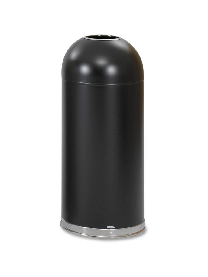 Safco® 15 Gallon Recycled Dome Receptacles with Open Top, Black