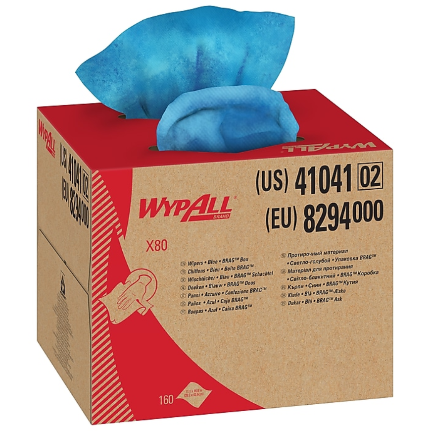 WypAll X80 HydroKnit Wipers, Blue, 160 Carton (41041)