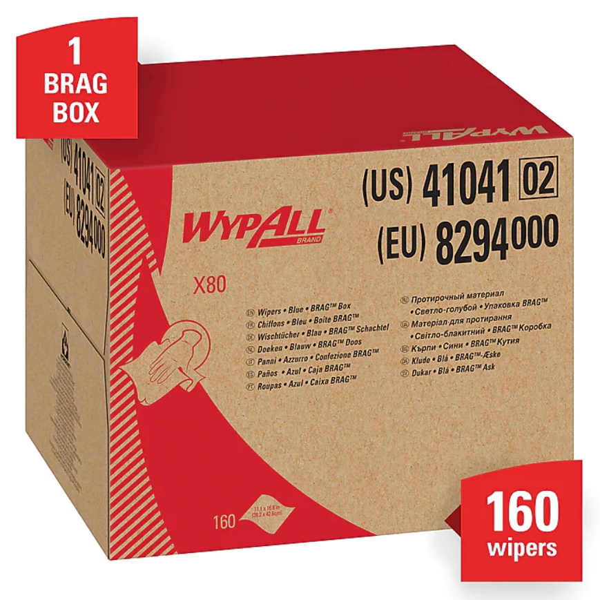 WypAll X80 HydroKnit Wipers, Blue, 160 Carton (41041)(2)