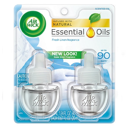 Air Wick Essential Oil Refills, Snuggle Fresh Linen, .67 oz.. 2/Pack (6233882291)