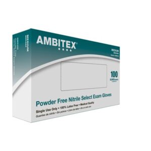 Ambitex N400 Series Powder Free Blue Nitrile Gloves, Medium, 1000/Carton (NMD400)