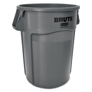 Rubbermaid® Brute® Vented Trash Receptacle without Lid, 55-Gallons, Gray (FG265500GRAY)
