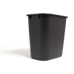 Coastwide Professional Indoor Trash Can Without Lid, Black Soft Molded Plastic, 3.5 Gallon (CW56428)