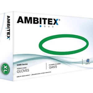 Ambitex N400 Series Powder Free Blue Nitrile Gloves, XL, 1000/Carton (NXL400)